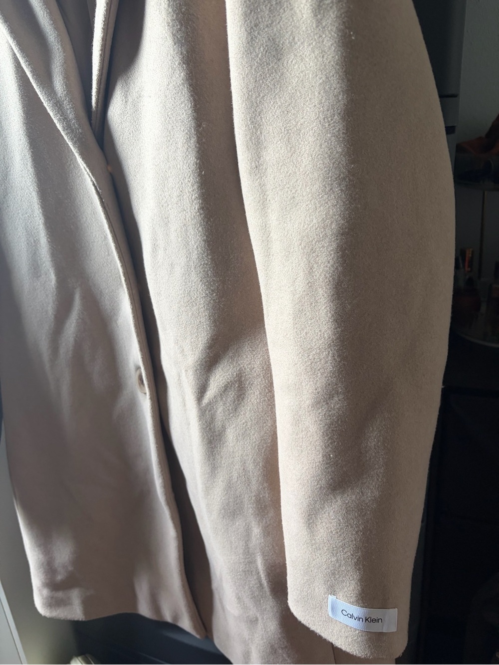 Calvin Klein Women's Tan Single-Breasted Trench Coat - Picture 3 of 4